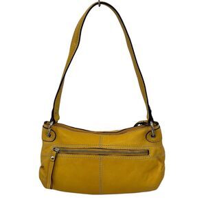 Tignanello Butter Yellow Leather Shoulder Bag